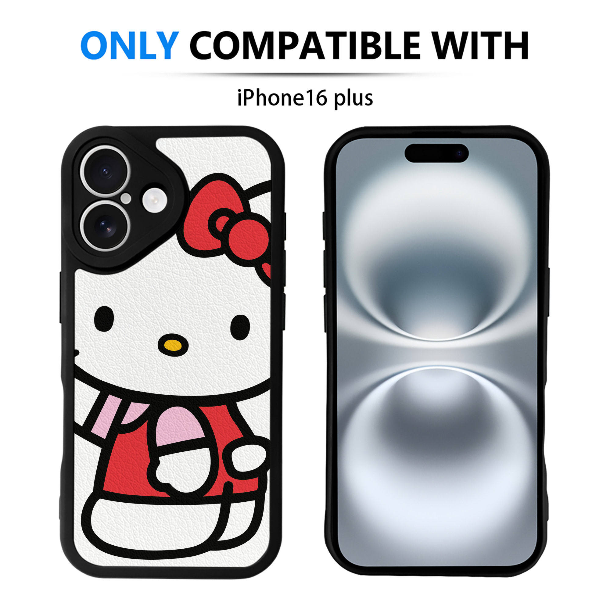 （画像用） Hello Kitty ハローキティ 【iPhone 16シリーズ対応】シリコンスマホケース（レザー調） 材質：シリコン